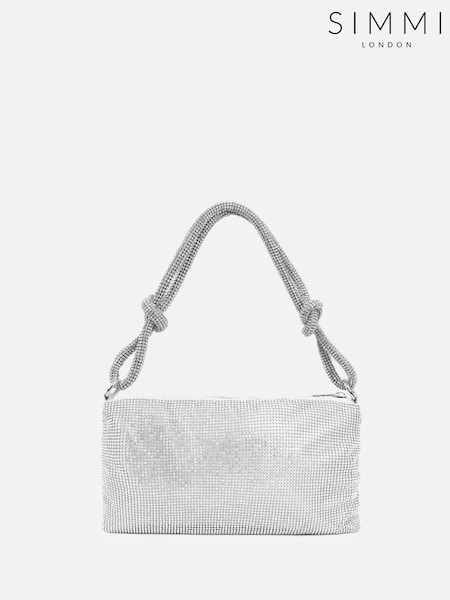 Simmi London Silver Talia Diamante Shoulder Bag (G71759) | €44