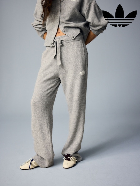 Grey - Adidas Originals Essential Knit Trousers