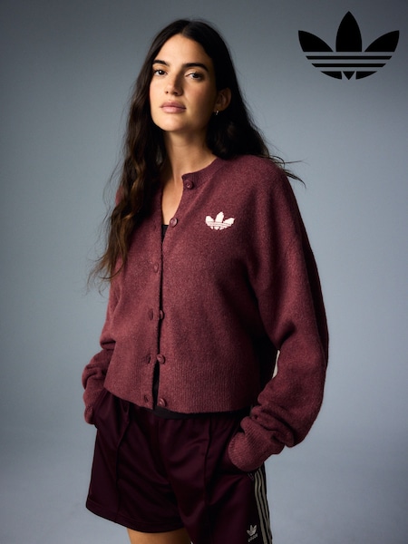 Brown - Adidas Originals Essential Knit Cardigan