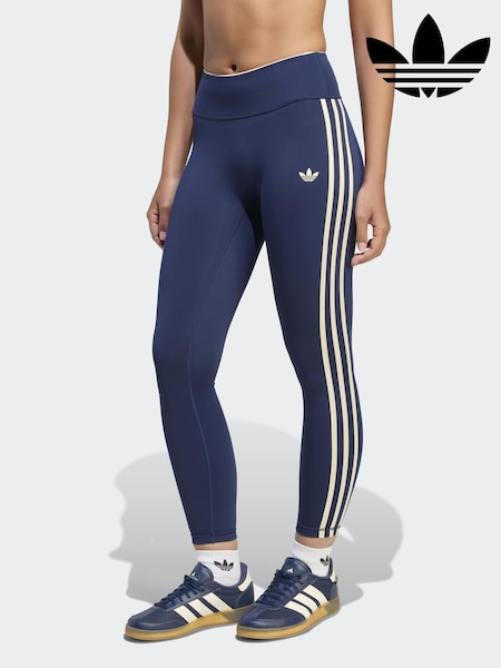 Blue - Adidas Originals Sports 3 Stripe Leggings