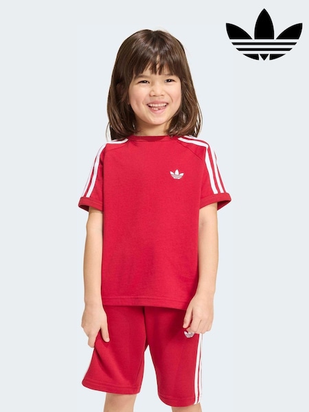 Red - Adidas Originals 3 Stripe T-shirt