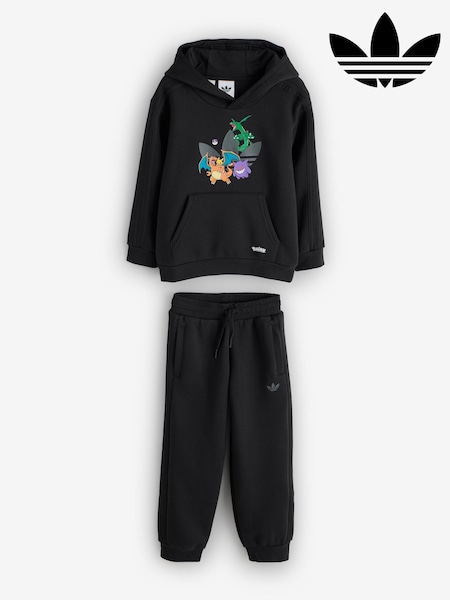 Black - Adidas Originals Pokemon Graphic Kids Tracksuit