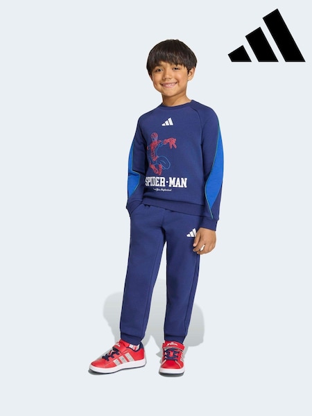 Blue - Adidas Spiderman Sweatshirt And Joggers Set