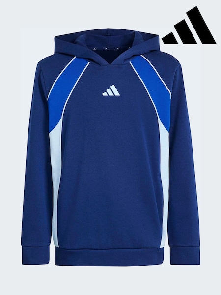 Blue - Adidas Colour Block Hoodie