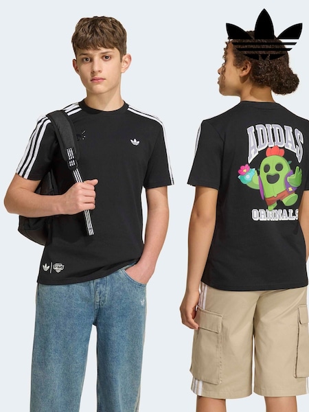 Black - Adidas Originals Brawl Stars 3 Stripe T-shirt