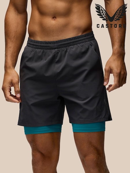 Grey - Regular Castore 2-in-1 Woven Apex Short