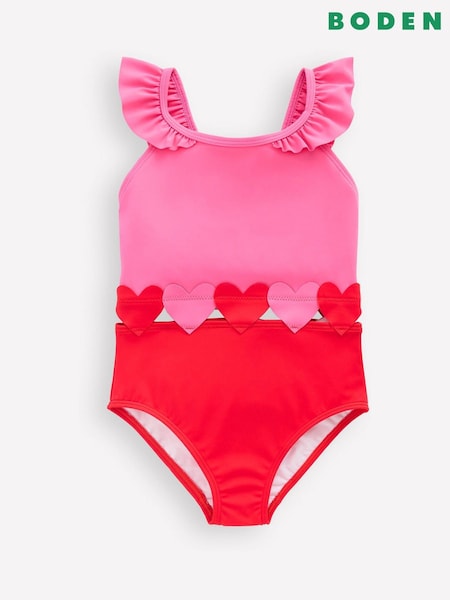 Boden Red Hallie Frill Strap Swimsuit (G73236) | 120 QAR - 140 QAR