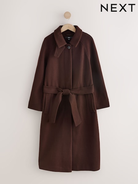 Chocolate Brown - Belted Unlined Coat