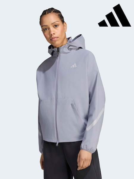 Gri - Adidas Z.n.e. Woven Full Zip Jacket