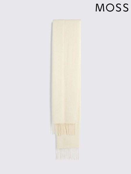 MOSS White Cashmere Blend Scarf (G73470) | €59