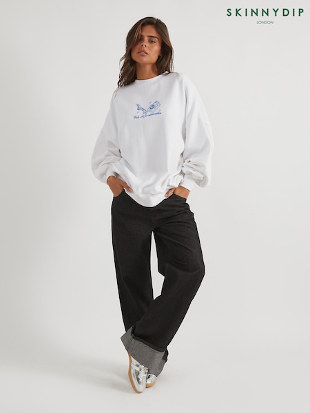 Skinnydip Cream Angel Numbers Sweatshirt (G73769) | AED221