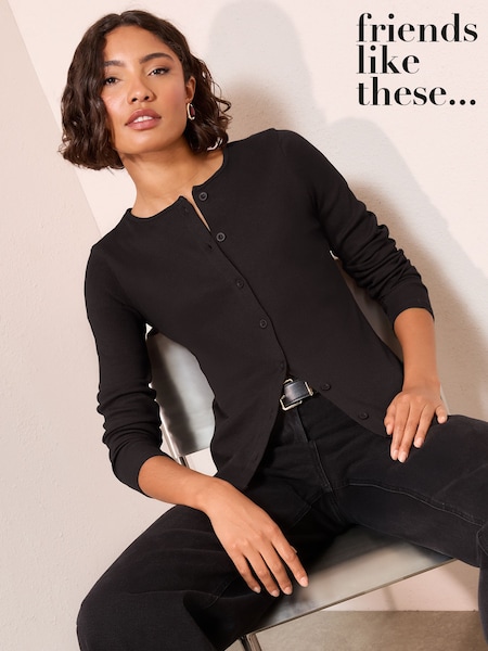 Friends Like These Black Button Through Top (G73831) | AED99