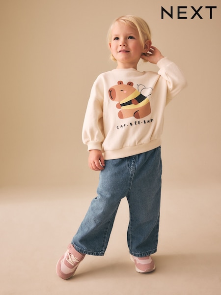 Cream Capybara Crew Neck Sweatshirt (3mths-7yrs) (G74341) | OMR6 - OMR8