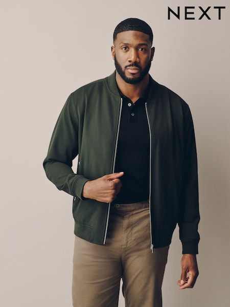 Green - Muscle Fit Smart Bomber Jacket