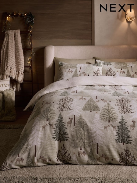 Fleece Christmas Duvet Cover And Pillowcase Set