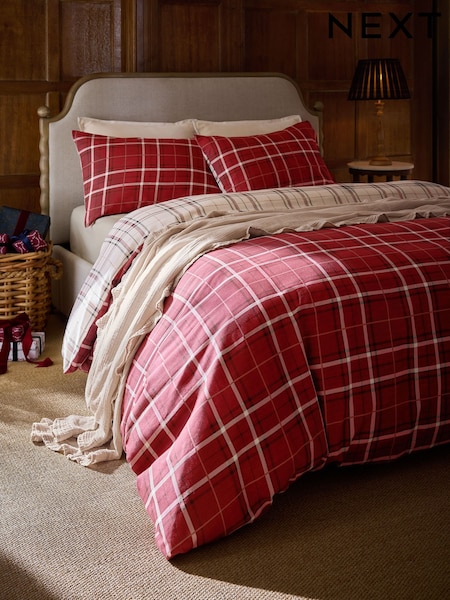 Christmas Brushed Cotton Duvet Cover And Pillowcase Set