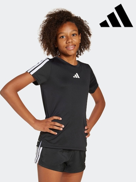 Black - Adidas Training Essentials 3-stripes Kids T-shirt