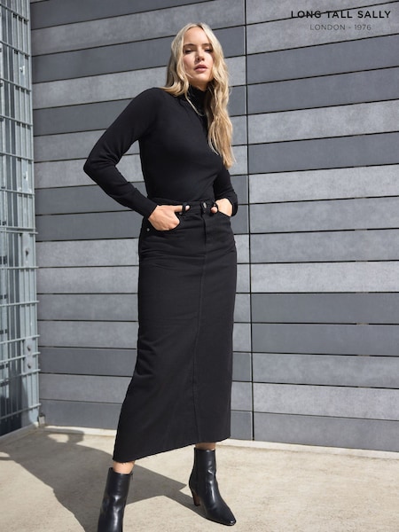 Long Tall Sally Black Long Sleeve Roll Neck Jumper (G74731) | €38.50