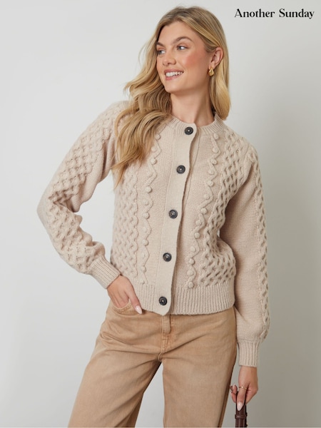 Crema - Another Sunday Bobble Cable Knit Button Up Cardigan (G74784) | 50 €