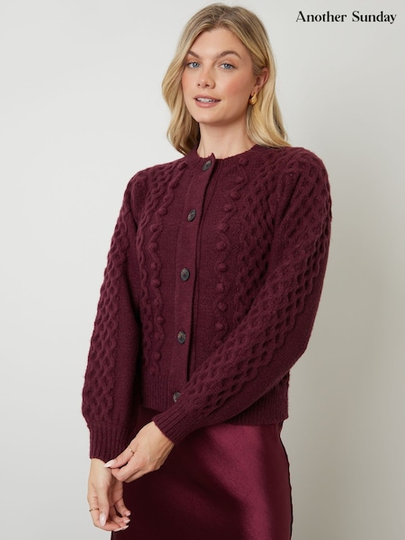 Rojo - Another Sunday Bobble Cable Knit Button Up Cardigan (G74796) | 50 €