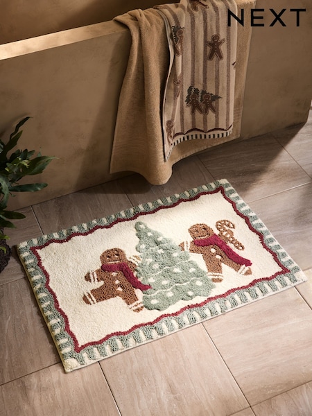 Christmas Gingerbread Bath Mat