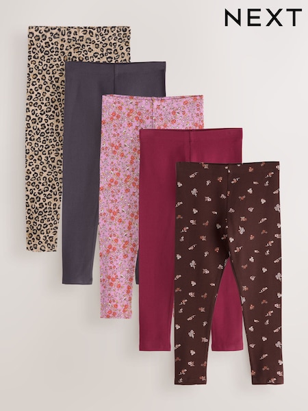 Multi Animal - Leggings 5 Pack (3-16yrs)