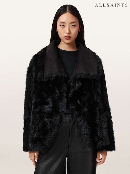 AllSaints Black Wilton Shearling Jacket (G75232) | 6,230 QAR