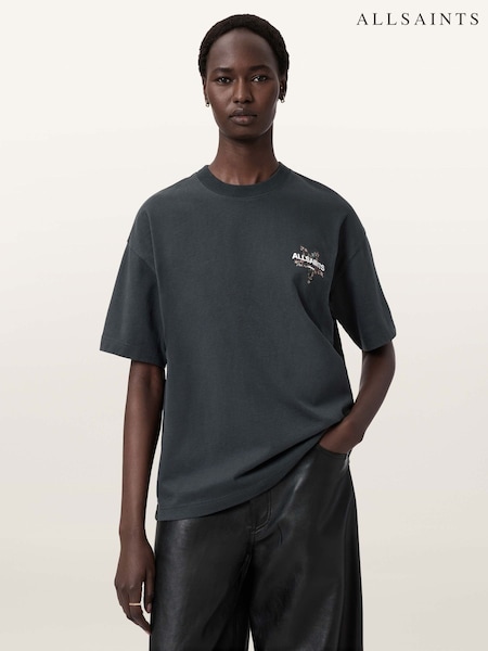 AllSaints Black Pentacle Etta T-Shirt (G75242) | €83