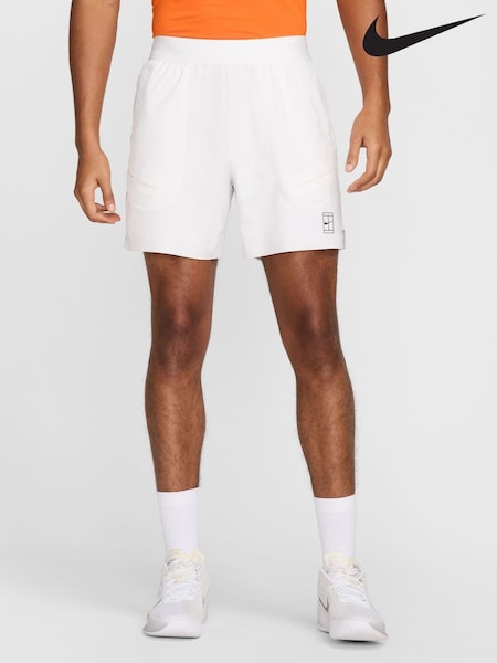 Weiß - Regular Nike Court Advantage Dri-fit 6 Inch Tennis Shorts