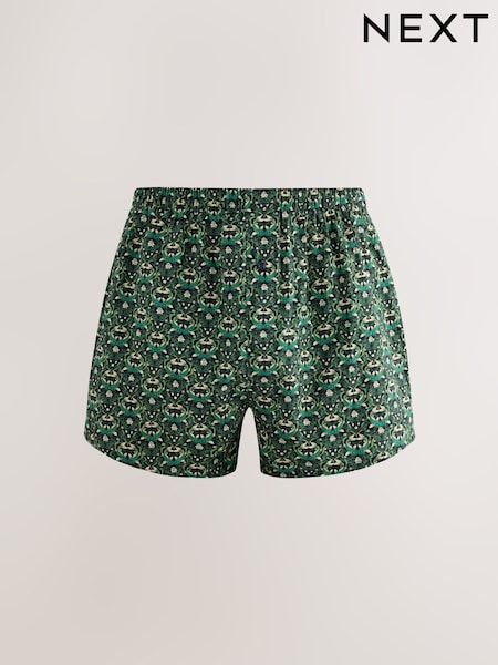 Rich Colour Pattern - 4 Pack Woven Cotton Boxers