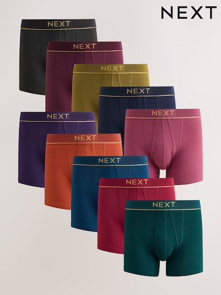 Rich Colour - 10 Pack A-front Cotton Rich Boxers