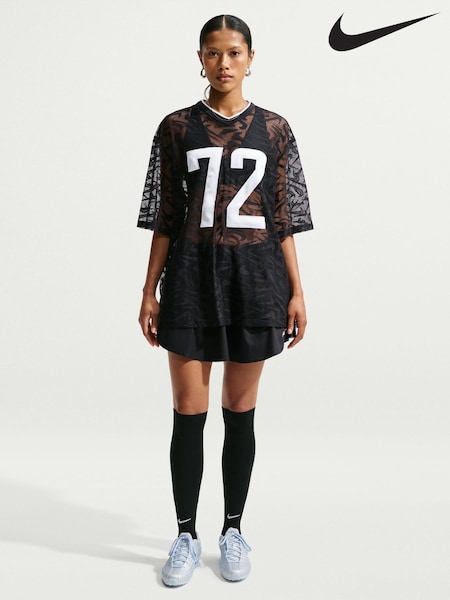 Svart - Nike Sportswear Chill Lace Oversized Vevd Jersey