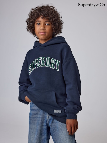 Navy - Superdry Graphic Hoodie