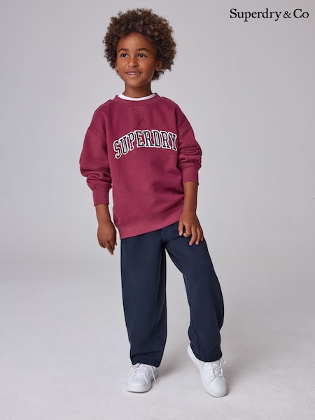 Red/Navy - Superdry Graphic Sweatshirt And Joggers Set