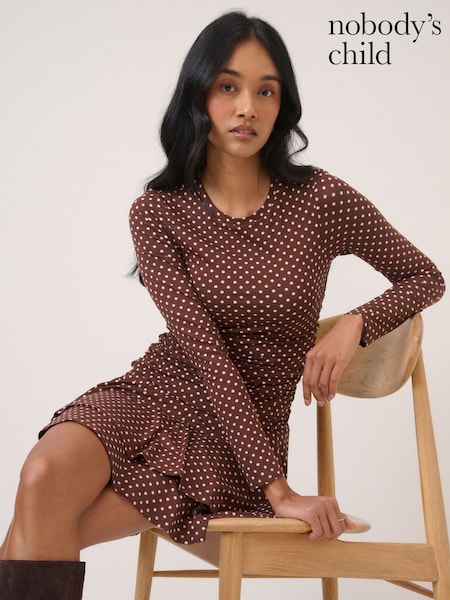 Nobodys Child Brown Yuki Mini Dress (G76684) | $113