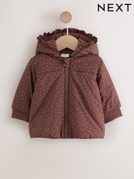 Brown Spotted - Hooded Padded Baby Jacket (0mths-2yrs)