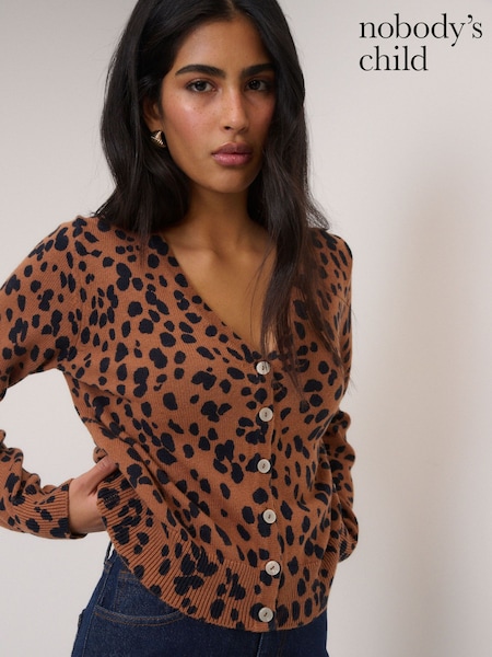 Nobodys Child Long Sleeve V-Neck Leopard Printed Cardigan (G76851) | ‏402 د.إ.‏