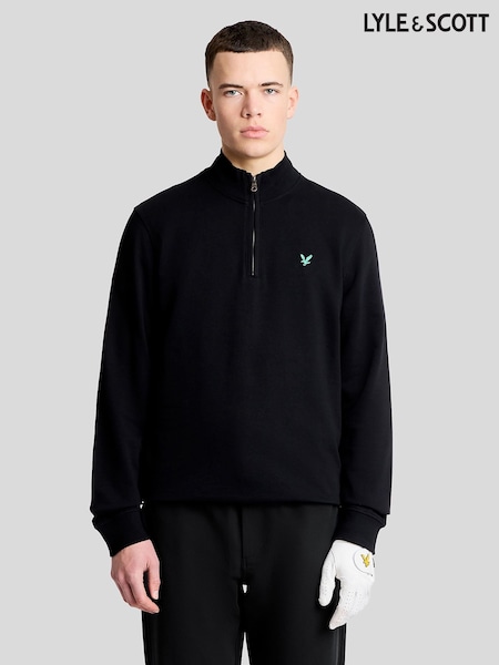 Black - Regular Lyle & Scott Golf Quarter Zip Mildayer Sweat Top