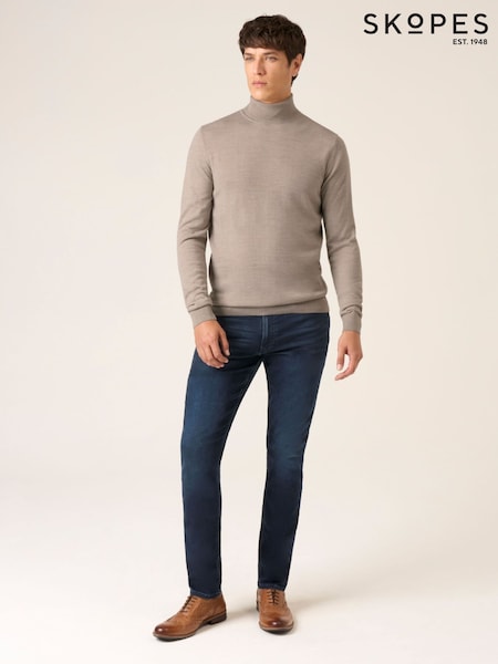Skopes Brown Russ Merino Blend Roll Neck Sweater (G76917) | €79.50