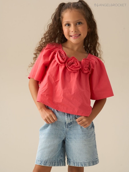 Angel & Rocket Pink Coletta Corsage Swing Blouse (G76943) | OMR13 - OMR17