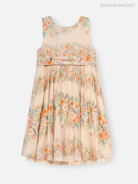 Angel & Rocket Yellow Seren Print Stripe Sash Waist Dress (G76952) | €48 - €54