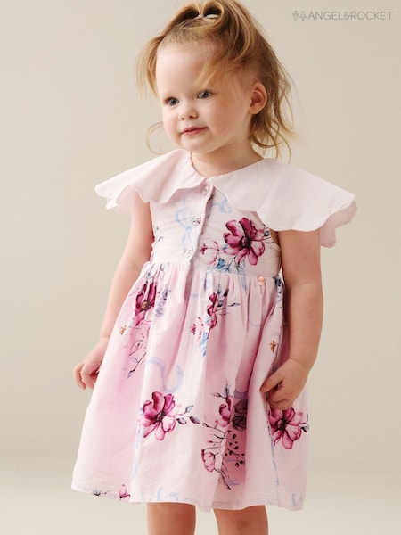 Angel & Rocket Pink Sybil Pink Scalloped Collar Dress (G76972) | R$ 315 - R$ 335