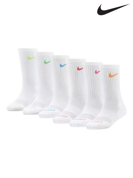 White/Multi Swoosh - Nike Kids Dri-fit Socks