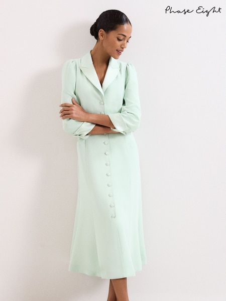 Phase Eight Green Paloma Tux Midi Dress (G78047) | AED1,450