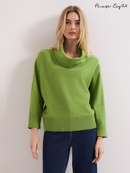 Phase Eight Green Rosalie Cowl Jumper (G78051) | $172