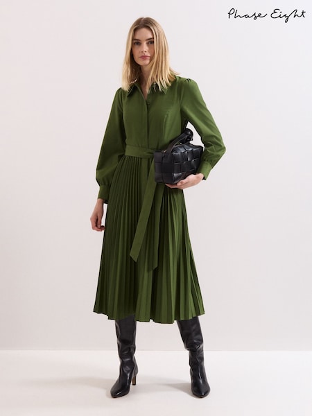 Phase Eight Pleated Midi Dress (G78060) | 819 LEI
