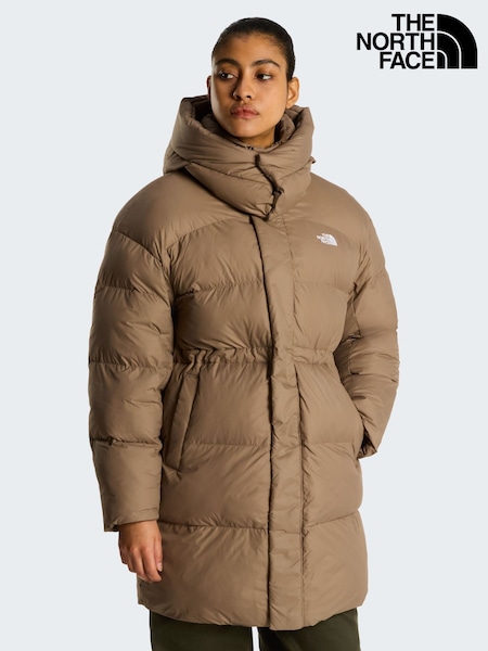 Коричневый - The North Face дутая куртка свободного кроя