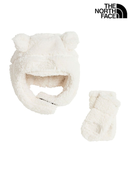 White - The North Face Baby Bear Hat & Mittens Set