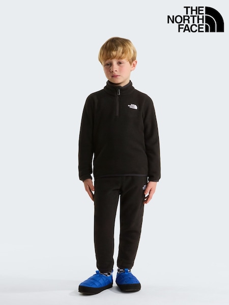 Черный - Детский флис The North Face Glacier 1/4 на молнии и комплект джоггеров