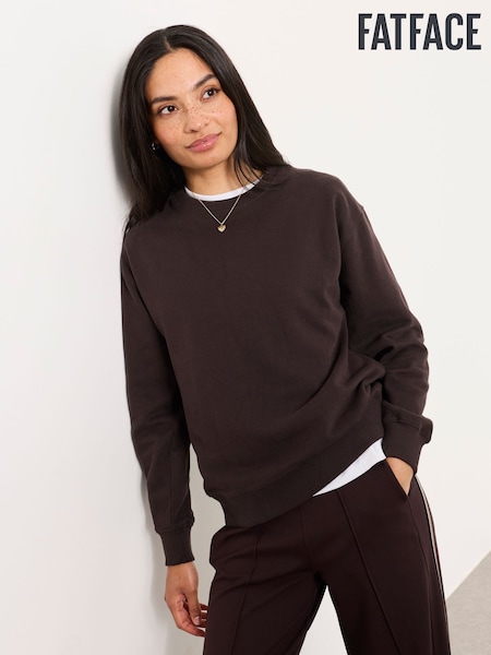 Chocolate Brown - Fatface Crew Sweat Top